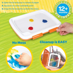 Crayola Mess Free Finger Painting Station – Washable Finger Paint for Toddlers, Spring Arts & Crafts Set, Sensory Activity, Travel Toy, Ages 1+
