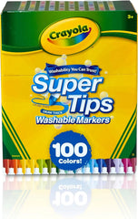 Crayola Super Tips Marker Set (100ct), Fine Point Washable Markers, Teacher Must Haves, Back to School Supplies for Kids & Adults, Art Supplies, Ages 3+